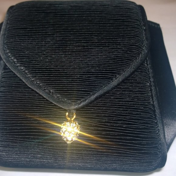 BLACK RHINESTONE EVENING BAG CLUTCH NWOT - Picture 3 of 12